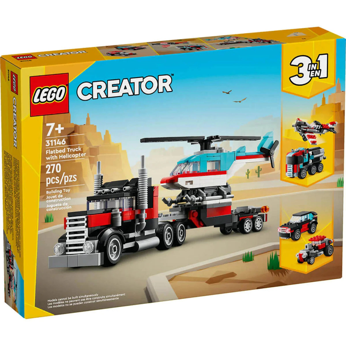 LEGO® Creator 31146 Flatbed Truck and Helicopter (270 pieces
