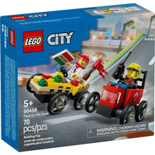 Load image into Gallery viewer, LEGO® CITY 60458 Pizza vs. Fire Truck Race Car Pack (70 pieces)