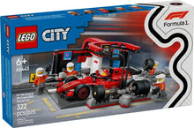 Load image into Gallery viewer, LEGO® CITY 60443 F1® Pit Stop &amp; Pit Crew with Ferrari Car (322 pieces)