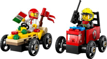 Load image into Gallery viewer, LEGO® CITY 60458 Pizza vs. Fire Truck Race Car Pack (70 pieces)