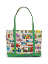 Load image into Gallery viewer, Cars and Trucks and Things That Go Zippered Boat Tote