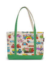 Load image into Gallery viewer, Cars and Trucks and Things That Go Zippered Boat Tote