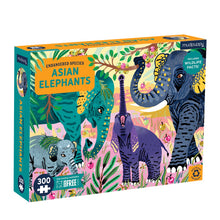 Load image into Gallery viewer, Asian Elephants Endangered Species Puzzle (300 pieces)