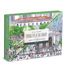 Load image into Gallery viewer, Michael Storrings Springtime at the Library 2-Sided Puzzle (500 pieces)