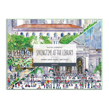 Load image into Gallery viewer, Michael Storrings Springtime at the Library 2-Sided Puzzle (500 pieces)