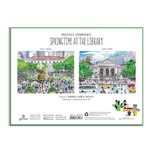 Load image into Gallery viewer, Michael Storrings Springtime at the Library 2-Sided Puzzle (500 pieces)