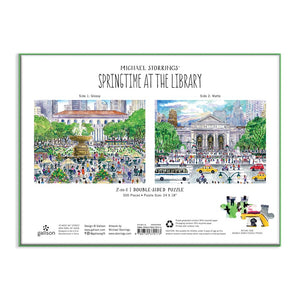 Michael Storrings Springtime at the Library 2-Sided Puzzle (500 pieces)