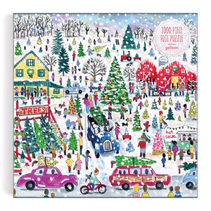 A Day at the Christmas Tree Farm Foil Puzzle (1,000 pieces)