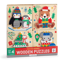 Load image into Gallery viewer, Christmas Set of 4 Wooden Puzzles