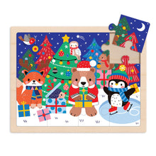Load image into Gallery viewer, Christmas 12 Piece Wooden Tray Puzzle