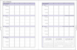 2025 Hydrangeas Family Weekly Planner