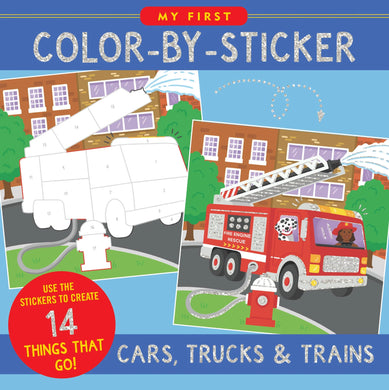 My First Color-by-Sticker Book: Cars, Trucks & Trains