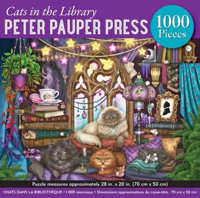 Cats in the Library Jigsaw Puzzle (1000 pieces)
