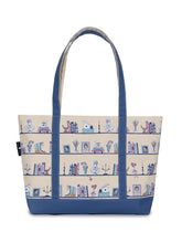 Load image into Gallery viewer, Pride and Prejudice Bookshelf Zippered Boat Tote