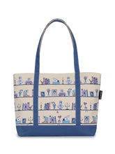 Load image into Gallery viewer, Pride and Prejudice Bookshelf Zippered Boat Tote
