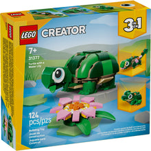 Load image into Gallery viewer, LEGO® Creator 31377 Turtle with a Water Lily (124 pieces)