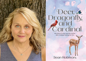 Deer, Dragonfly, and Cardinal