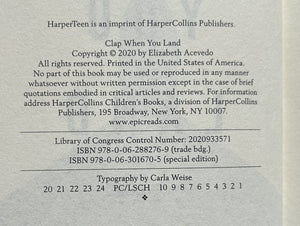 Clap When You Land (Signed First Edition)