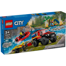Load image into Gallery viewer, LEGO® CITY 60412 4x4 Fire Truck with Rescue Boat (301 pieces)