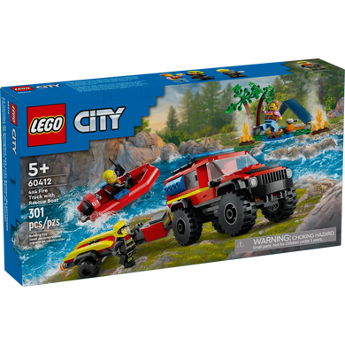 LEGO® CITY 60412 4x4 Fire Truck with Rescue Boat (301 pieces)