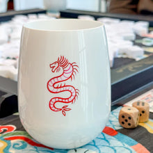 Load image into Gallery viewer, Stemless Mah Jongg Wine Glasses - Red Dragon