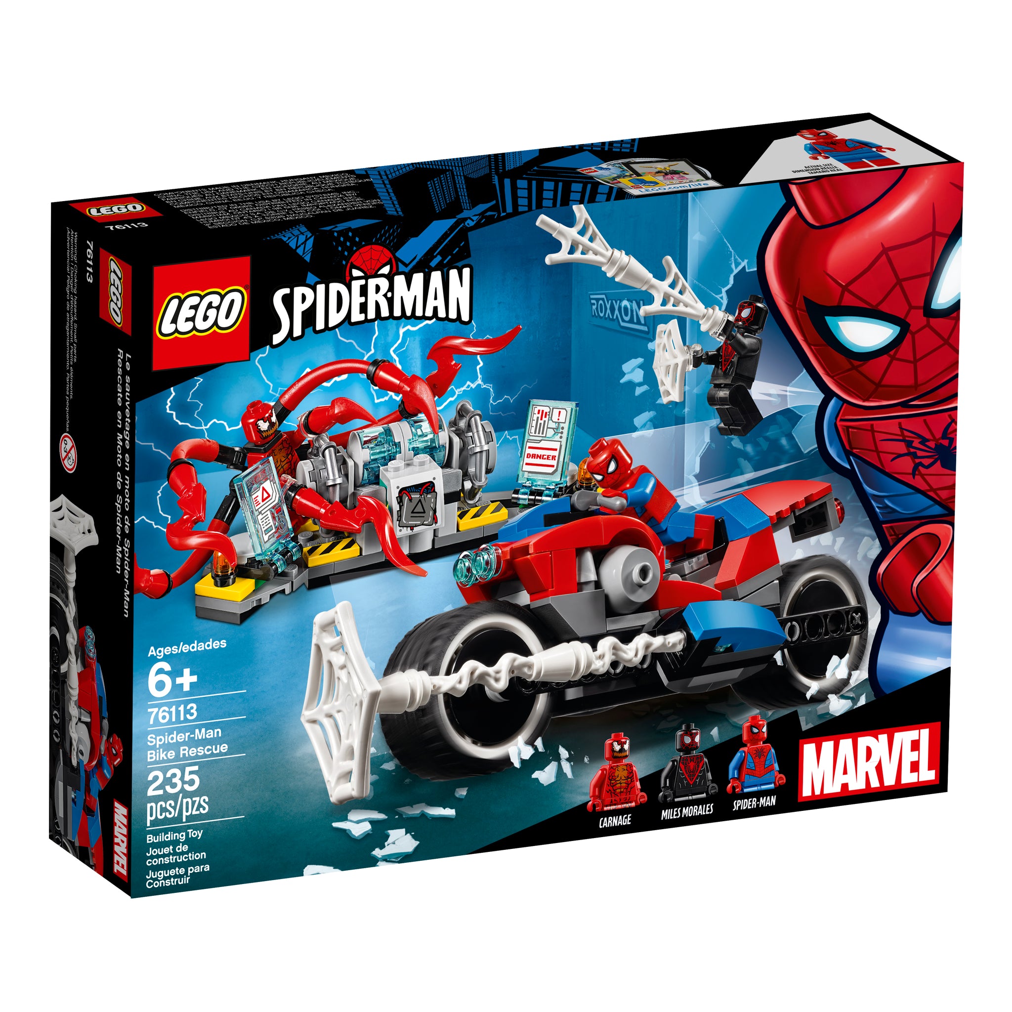 LEGO Marvel Spider Man 76113 Spider Man Bike Rescue 235 pieces