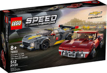 Load image into Gallery viewer, LEGO® Speed Champions 76903 Chevrolet Corvette C8.R Race Car and 1968 Chevrolet Corvette (512 Pieces)