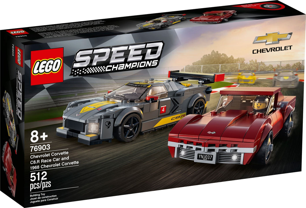 LEGO® Speed Champions 76903 Chevrolet Corvette C8.R Race Car and 1968 Chevrolet Corvette (512 Pieces)