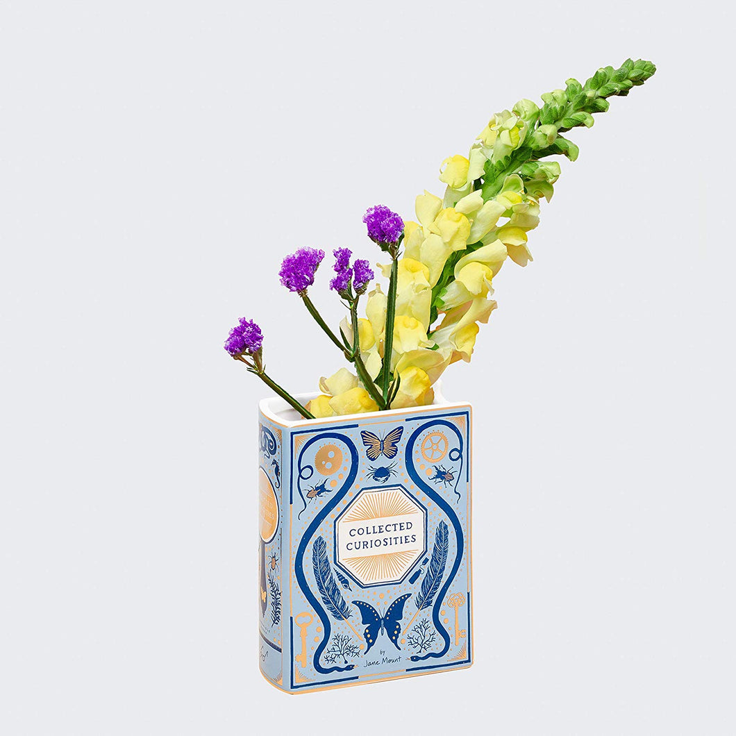Bibliophile Ceramic Vase: Collected Curiosities illustrated by Jane Mount