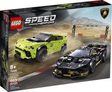 Load image into Gallery viewer, LEGO® Speed Champions 76899 Lamborghini Urus ST-X and Lamborghini Huracán Super Trofeo EVO (663 pieces)