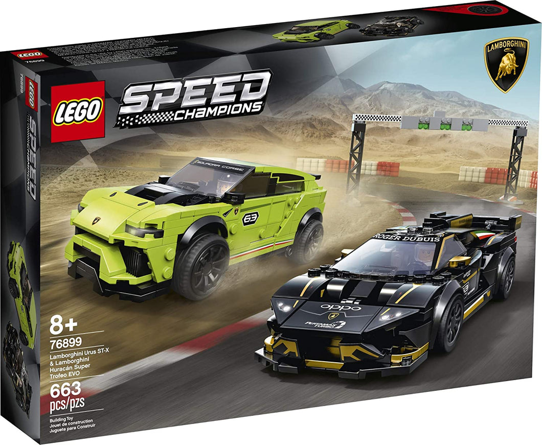 LEGO® Speed Champions 76899 Lamborghini Urus ST-X and Lamborghini Huracán Super Trofeo EVO (663 pieces)