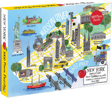 New York City Map (1000 Piece Jigsaw Puzzle for Adults and Families)