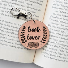Load image into Gallery viewer, Book Lover Wooden Keychain