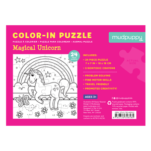 Magical Unicorn Color-in Puzzle