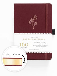 Rose Gold Dot Grid Notebook with Gold Gilded Edges