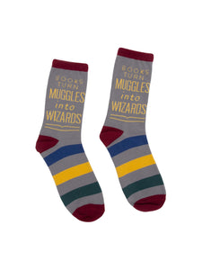 Books Turn Muggles into Wizards Socks (Adult)