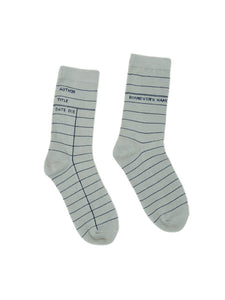 Library Card Light Gray Socks (Adult)