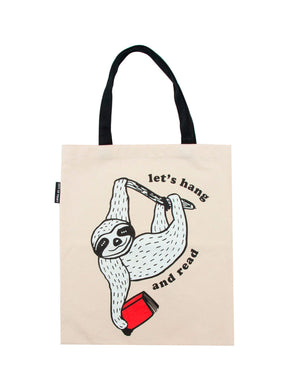 Book Sloth - Let's Hang and Read Tote Bag