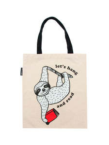 Book Sloth - Let's Hang and Read Tote Bag