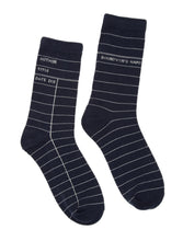 Load image into Gallery viewer, Library Card Navy Socks (Adult)