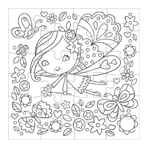 Flower Fairy Color-in Puzzle