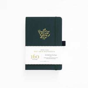 Deep Green Dot Grid Notebook